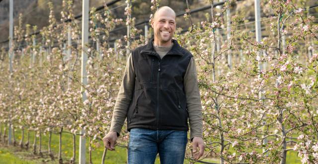Apple farmer Matthias Gamper in the orchard