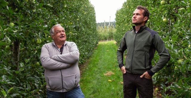 Apple farmers Walter and Stefan Gasser